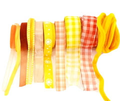 Geschenkband Schleifenband Deko Band Schleifen Bänder 10 x 5 Meter Gelbtöne DIY