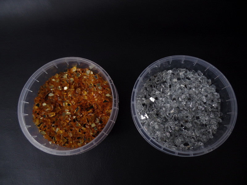 Spiegelgranulat Orange oder Silber 300 g Dose Körnung 1 - 4 mm Deko Varianten