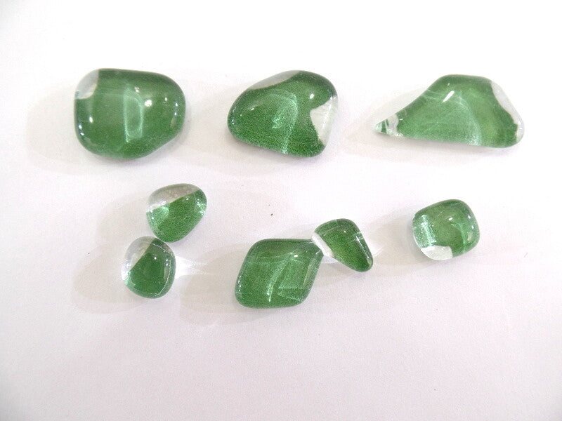 Glasmosaik Grün Glas  500 g  8 - 20 mm transparent unregelmäßig lose Steine