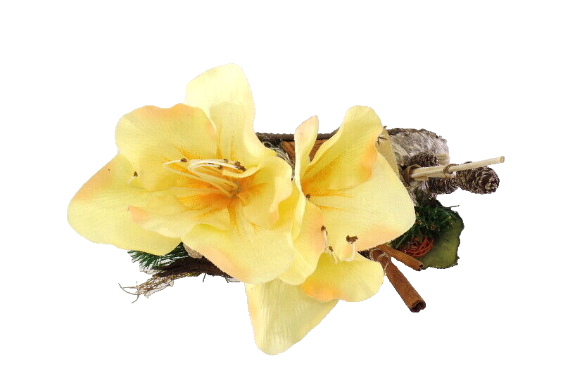 Casa-Poador Weihnachtsgesteck Amaryllis Creme Braun Natur künstliche Tanne Deko
