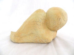 Engel 1 Engelfigur liegend Terrakotta 20x9 x 12 cm Weihnachten Dekoration Natur