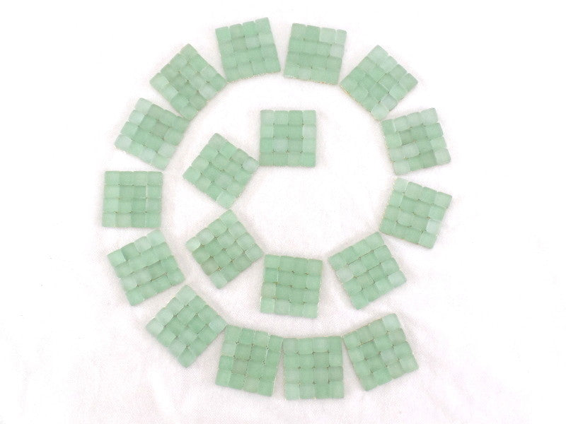 BORDÜRE Glasmosaik hell Grün matt Glas Borde 18 x Quadrate 5 mm