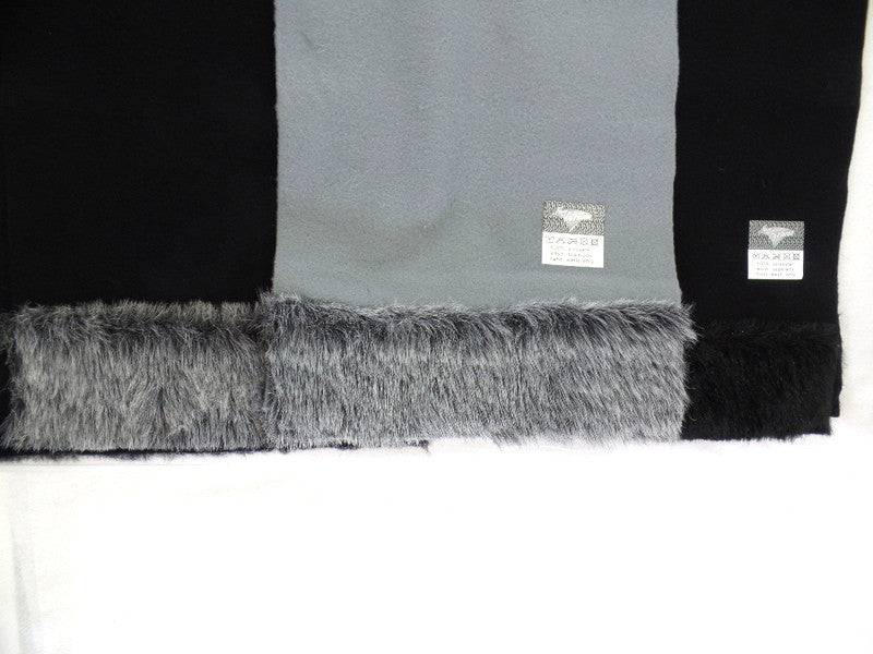 Schals Tücher Stola mit Kunstfellbesatz 3 Farbvarianten wählbar 100 % Polyester