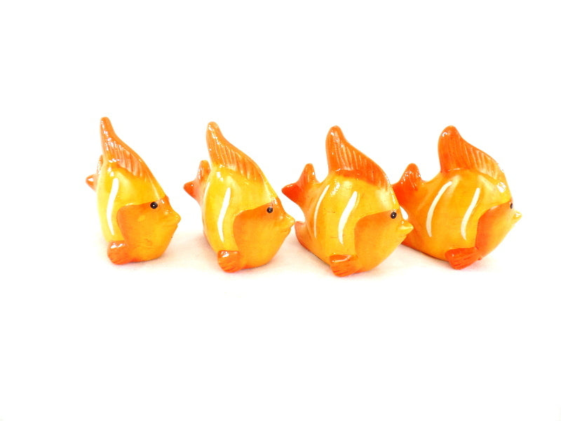 Fische 12 Stück Orange Keramik Ton 8 cm Tierfigur Dekoration