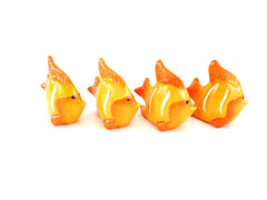 Fische 12 Stück Orange Keramik Ton 8 cm Tierfigur Dekoration