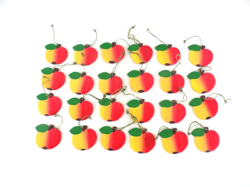 Äpfel Keramikäpfel kleine  24 Stück Box Keramik Ton 6,5 cm D. Aufhängung Deko