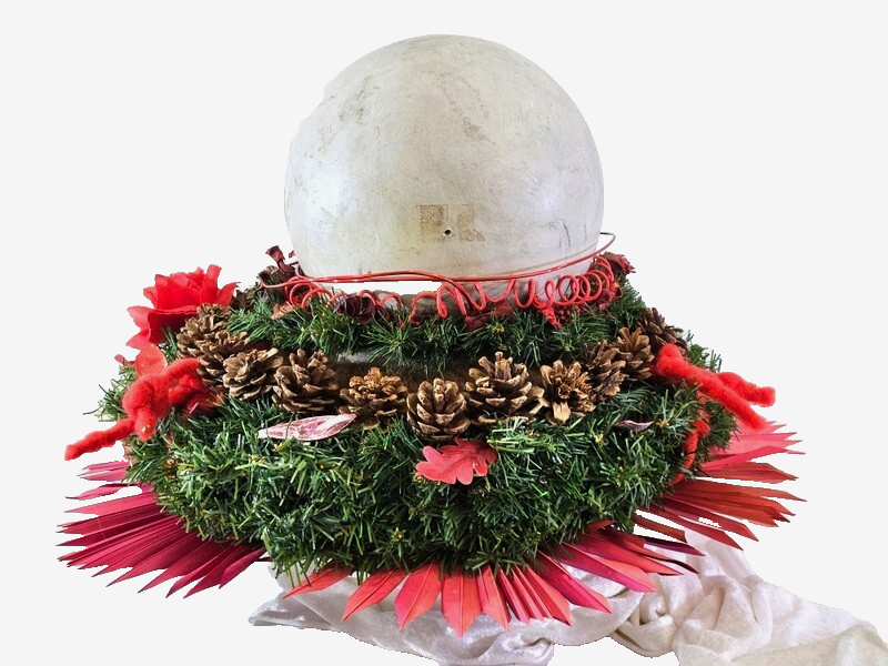 Grabschmuck Exoten Mix Rot Natur gefärbt Kugel Kranz Allerheiligen Totensonntag