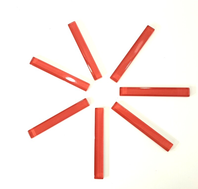 Glasmosaiksteine Mosaikstäbchen Strawberry 7 Stück glatt Glasstäbchen Küche