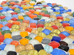 Glasmosaik 500 g Polygonal Tropfen Quadrate Mix Mosaik  Glas bunt DIY