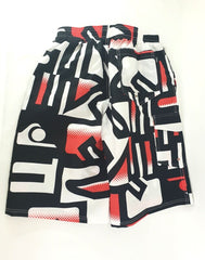 Badehose Badeshorts M Beach Wear E & F Shorts Schwarz Weiß Rot gemustert