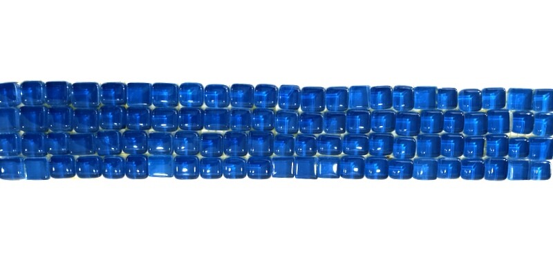 GLASMOSAIK Bordüre Blau glänzend Borde 1 Streifen 92 Steine unregelmäßig Mosaik