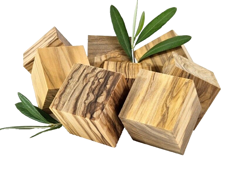 Olivenholz Schnitzholz Rohling Massivholz 40x40x40 mm 8 Stück Carving Würfel