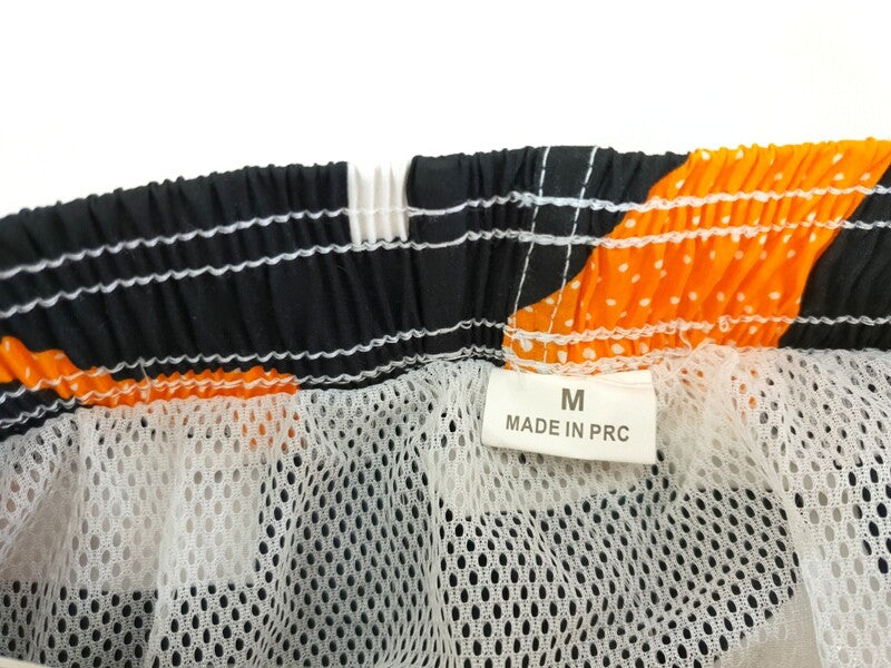 Badehose Badeshorts M Beach Wear E & F Shorts Schwarz Orange gemustert Bermuda