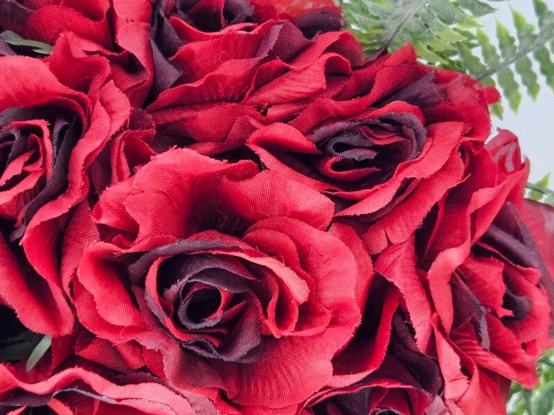 Casa-Poador Herzgesteck Grabschmuck Herz rote Rosen Kunstblumen Natur Friedhof