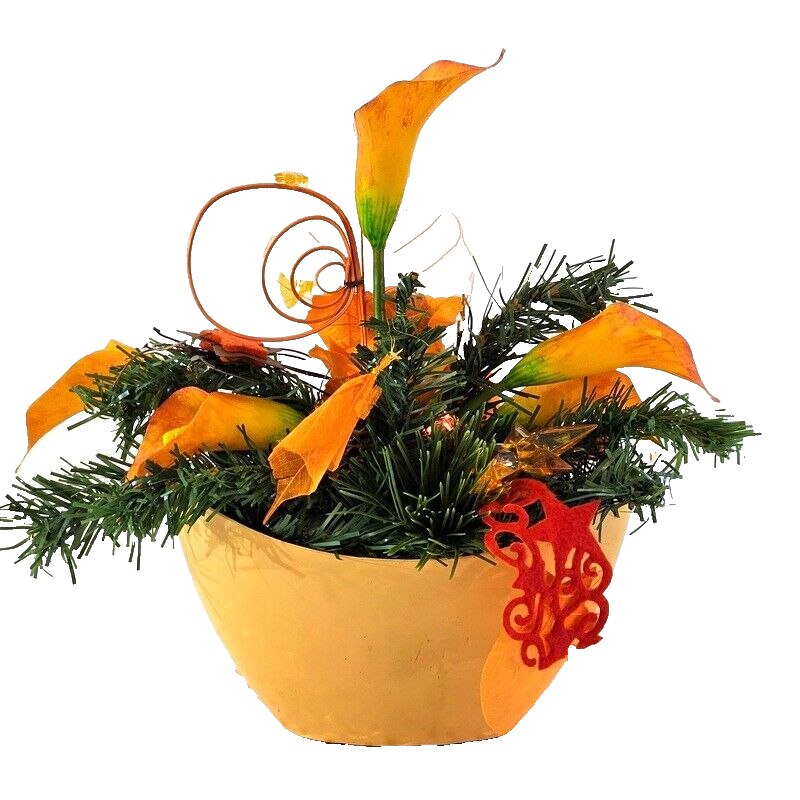 Casa-Poador Weihnachtsgesteck ellipse Orange Calla Rose künstlich Dekoration