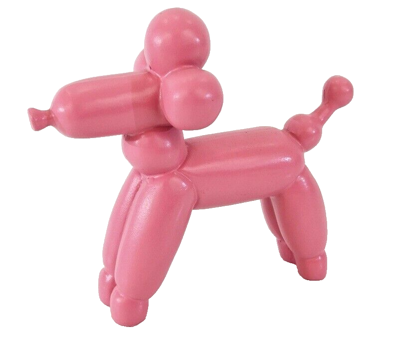 Ballon Hund Rosa Pudel Dijk Moderne Skulptur Dekofigur ca. 17,5 x 7 x 15,5 cm