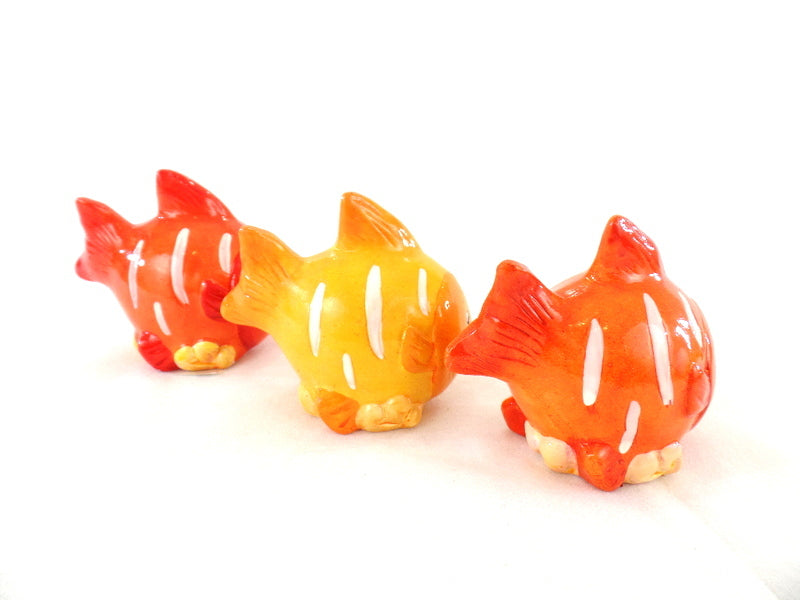 Fische 9 Stück Orange Keramik Ton 8 cm Tierfigur Dekoration