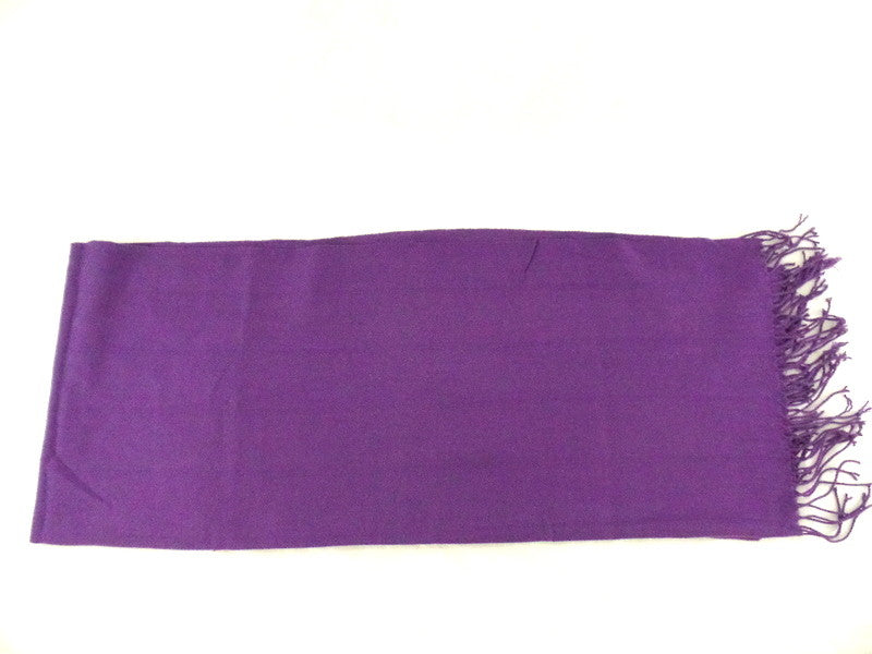 Schals Tuch Stola mit Fransen Lila 100 % Acrylic 170 cm Lang 70 Breit