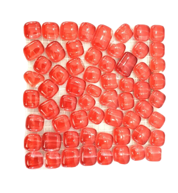 Glasmosaik Polygonal Soft Glas Rot Bologna 1 x Quadrat glatt glänzend Mosaik