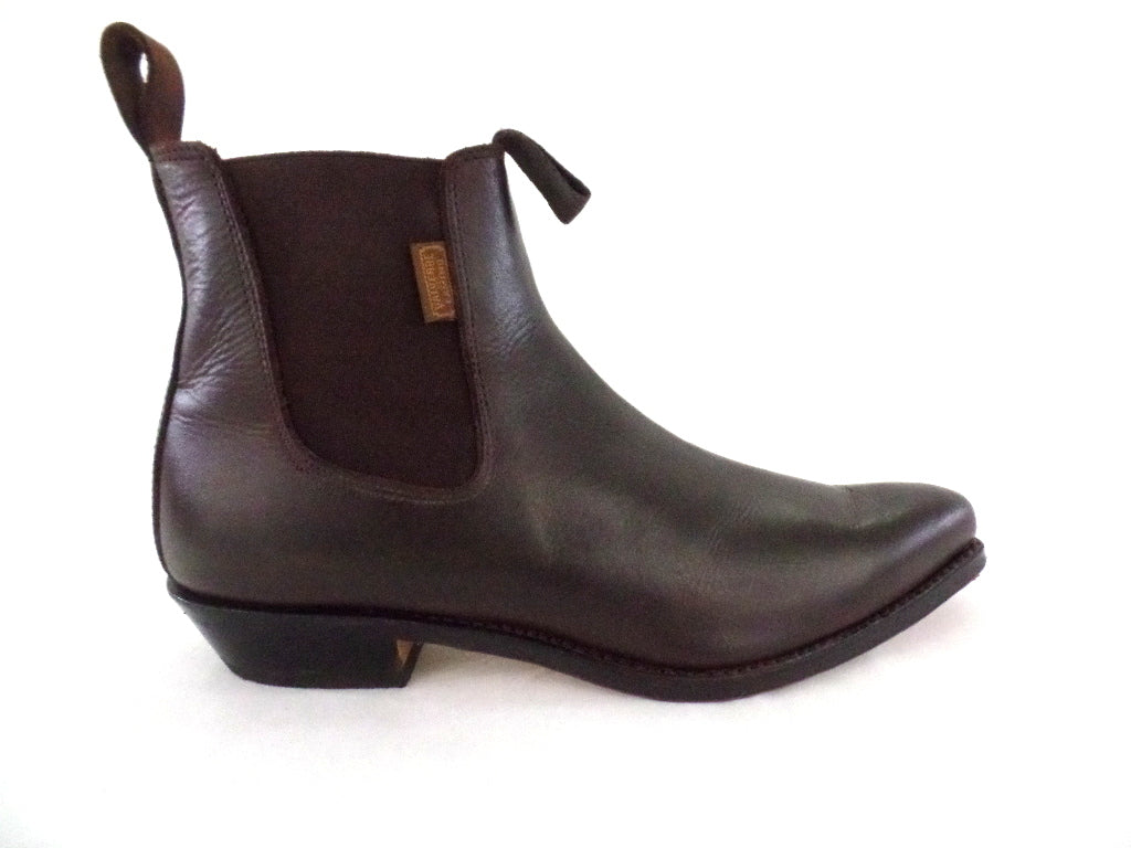 Reitstiefelette 45 Short Braun Spitz Labor Echtleder USA 11,5, UK 11 Neu