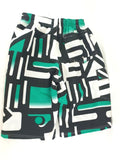 Badehose Badeshorts M Beach Wear E & F Shorts Schwarz Grün gemustert Bermuda