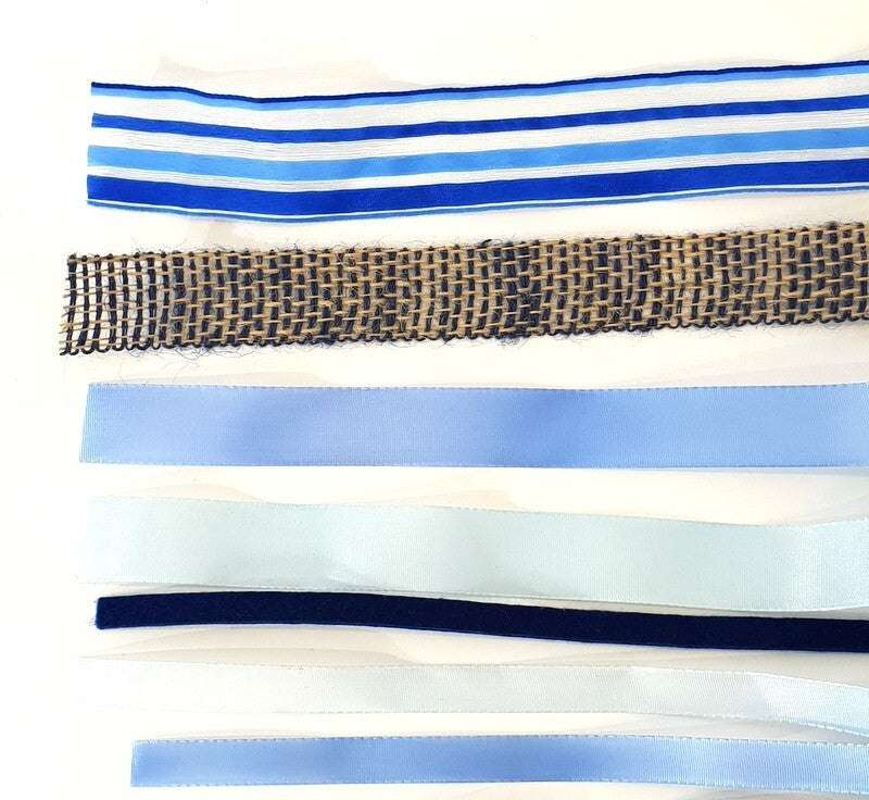 Geschenkband Schleifenband Deko Band Schleifen Bänder 13 x 5 Meter Blautöne DIY
