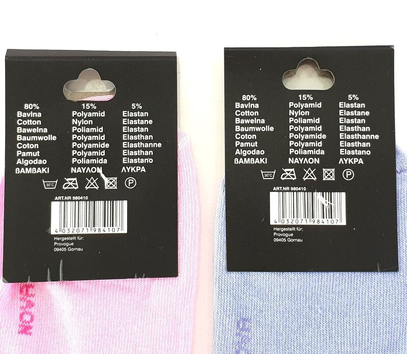 Socken Sneaker 10 Paar 36 - 40 Nova Baumwolle Rosa Flieder Damen weiche Naht
