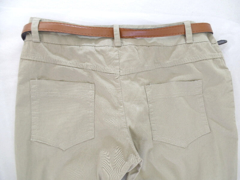 Hose Größe M Beige Stoffhose Shini Mode mit Gürtel