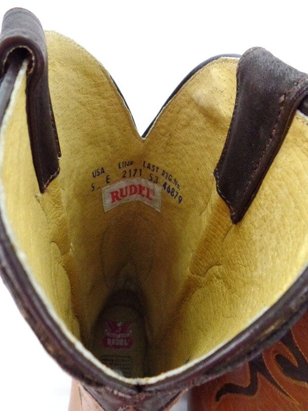 Westernstiefel 36 Natura Cafe Cowboystiefel Leder spitz Applikationen Rudel