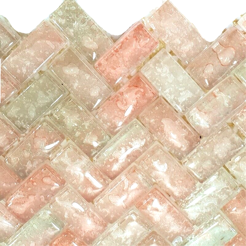 Mosaik Matte Lachs Rose Waterdrops Steine glatt Bubble 30 x 29,5 cm Basteln DIY
