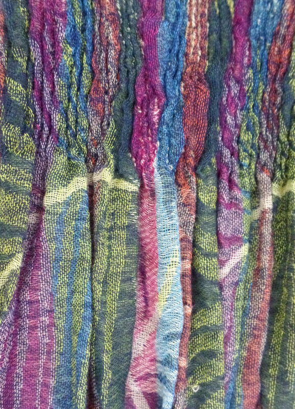 Schal Fransen kräftige Farben fortlauf. Muster 100 % Polyester 170 cm L 30 Breit