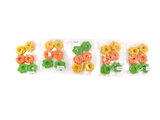 FILZBLÜTEN 120 STÜCK Beutel 3 Farben gelb, Orange, grün Basteln Streudeko DIY