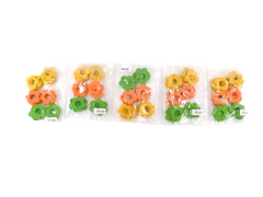 Filzblüten120 St 5 Beutel a 24 Stück 3 Farben 8 Stück gelb, Orange, grün Basteln