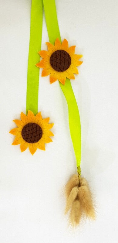 Kranz Tür / Wand Kranz künstlich trocken Grün Gelb Sonnenblumen Lagurus 30 cm