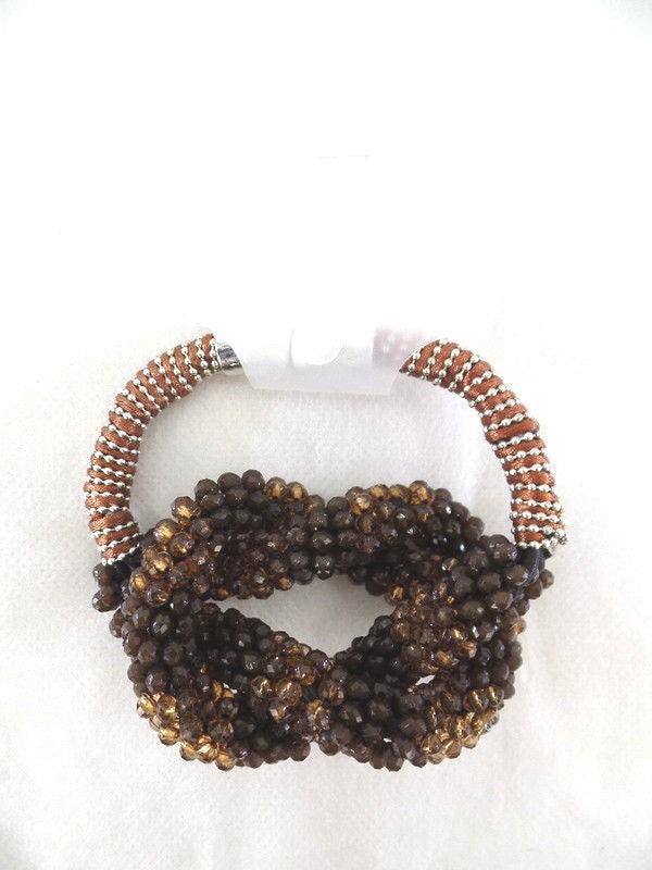 Fashion Jewelry Armband braun Modeschmuck Magnetverschluss Perlen Knoten