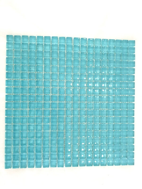 Ressalossa Glasmosaik Fliesen Wasserfallblau glänzend Matte 324 Steine