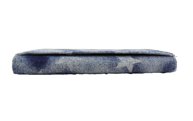 Geldbörse Sternmuster New Design Etui Jeansstoff Querformat Wallet Portmonaie
