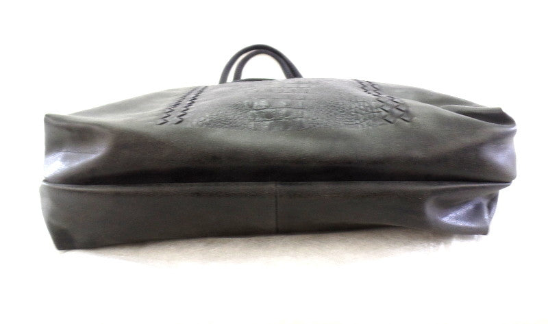 Bella Bella Tasche Schwarz Schulter Beuteltsche Damenhandtasche Kroko XXL