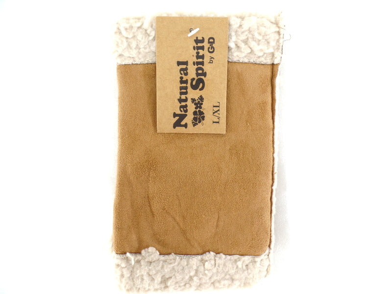 Handschuhe Fingerlos hell Braun L / XL Kunstleder Kunstfell Natural Spirit