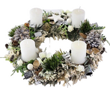 CASA - POADOR ADVENTSKRANZ Weiß Jingle Bells künstliche Tanne 35 cm Glöckchen