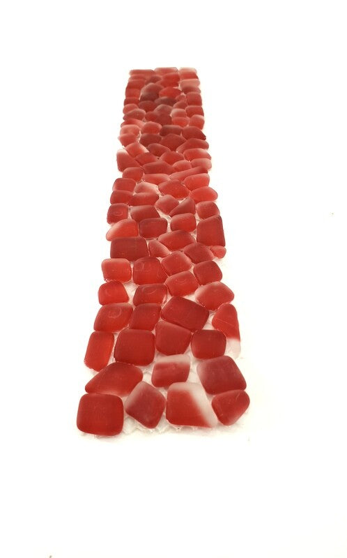 BORDÜRE Casa-Poador Glasmosaik Polygonal Rot 1 Streifen matt unregelmäßigTropfen