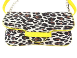 UMHÄNGETASCHE GELB SPOOKY GIRL  Leopardenmuster Schultertasche