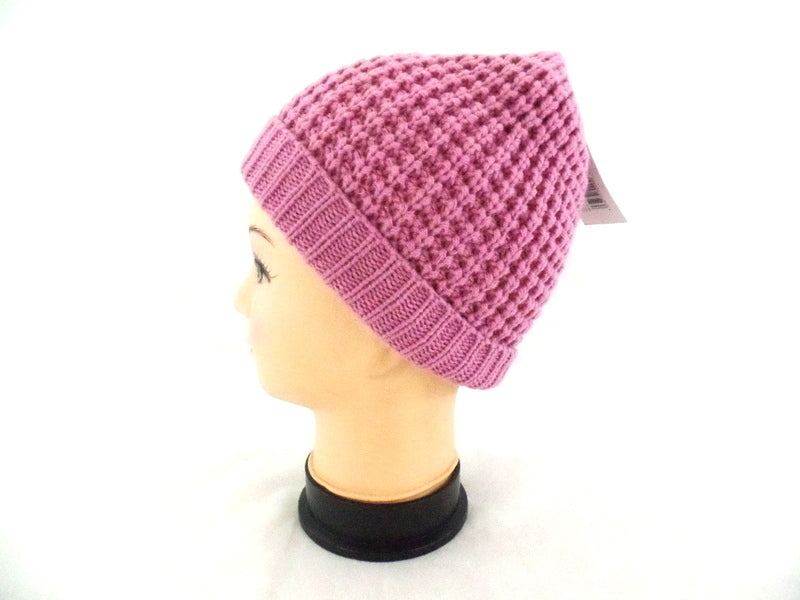 Mützen Strickmützen Umschlag in 4 Farb - Varianten Beige Rosa Rot d. Braun