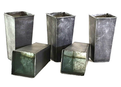 Metalltöpfe 5 Stück Grau Shabby 20 cm Hoch konisch Vase Top