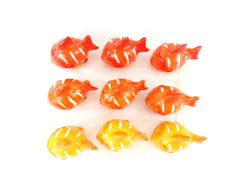 Fische 9 Stück Orange Keramik Ton 8 cm Tierfigur Dekoration