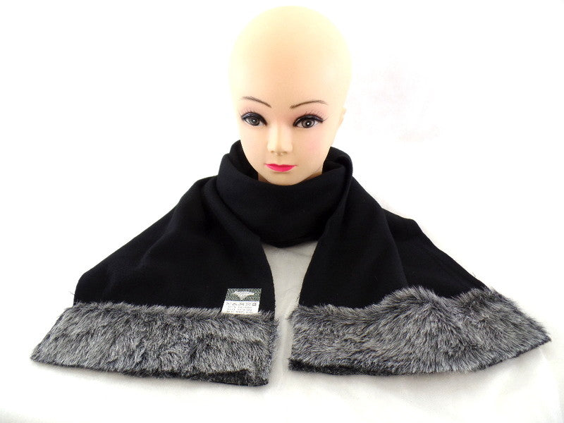 Schals Tücher Stola mit Kunstfellbesatz 3 Farbvarianten wählbar 100 % Polyester