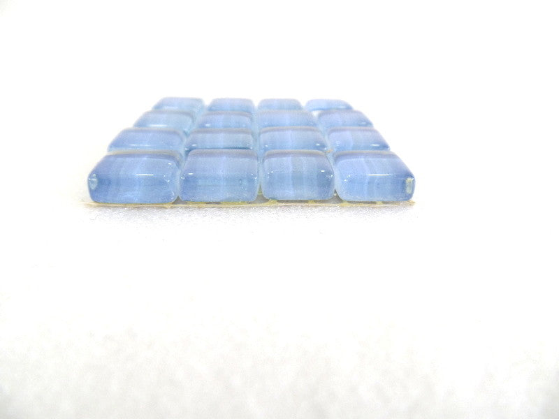 BORDÜRE Glasmosaik Himmelblau Klarglas Borde 18 Stück 50 x 50 mm 288 Steine 5 mm