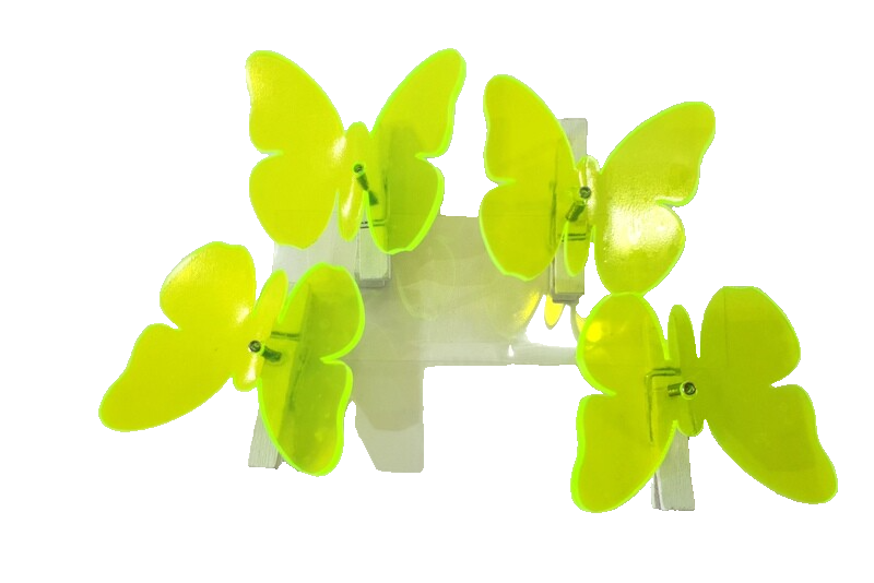 Sonnenfänger Gelb Ø 4 cm 4 er - Set Schmetterlinge mit Klammer Butterfly