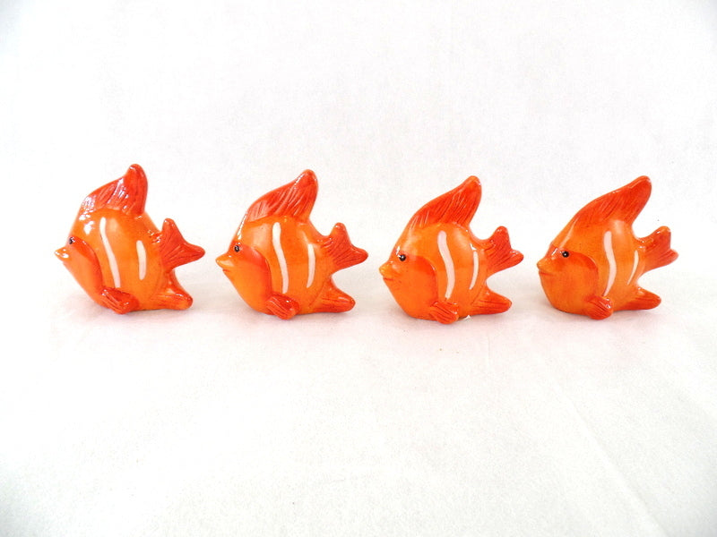 Fische 12 Stück Orange Keramik Ton 8 cm Tierfigur Dekoration