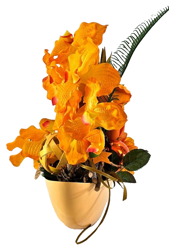 Casa-Poador Weihnachtsgesteck ellipse Orange Orchidee Rose künstlich Dekoration